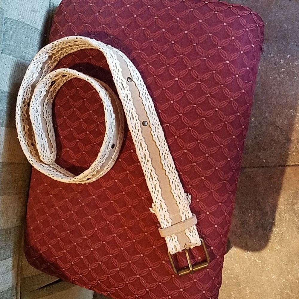 Crocheted Lace Overlay Belt